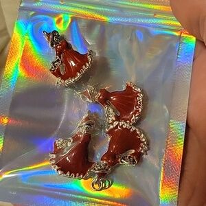 4 Charms; Ladies In Red Dresses in Holographic Pouch